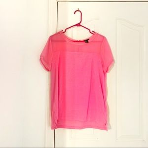 H&M Neon Pink TShirt With Back Zipper